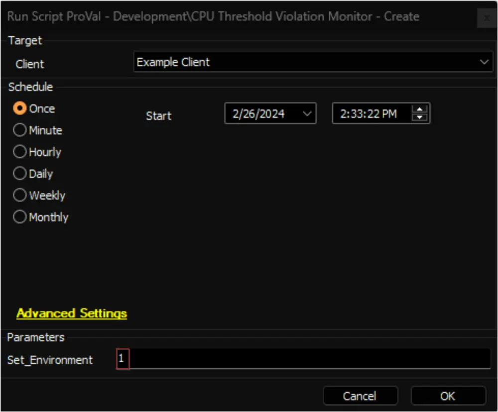Run Debug Script