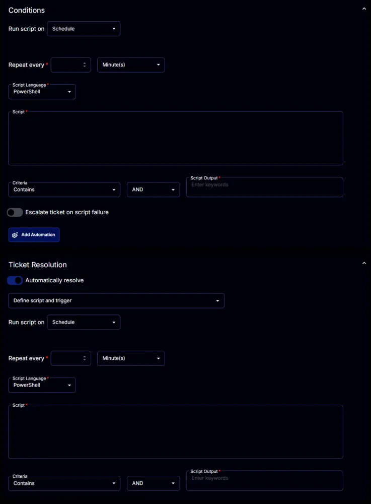 Conditions Tab