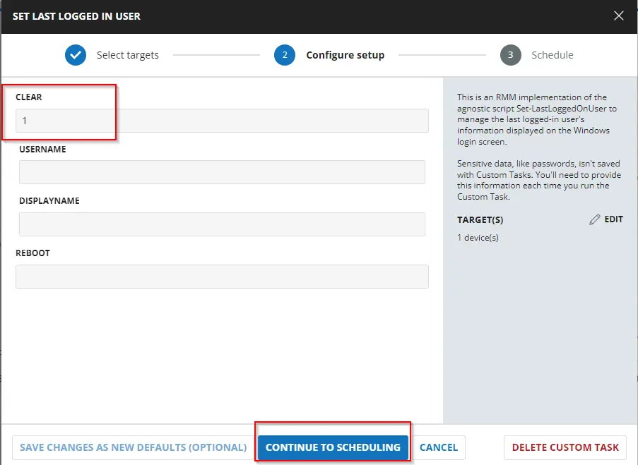 Clear User Info