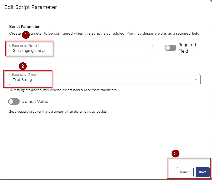 Save Parameter