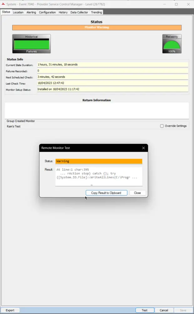 Example Warning