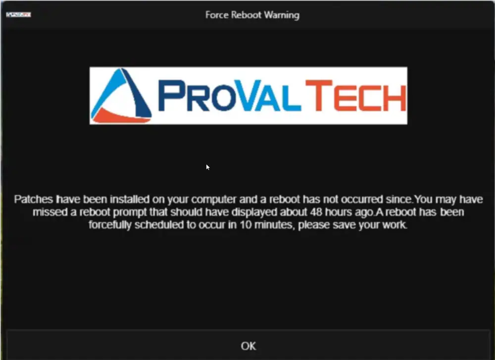 Pre Reboot Prompt