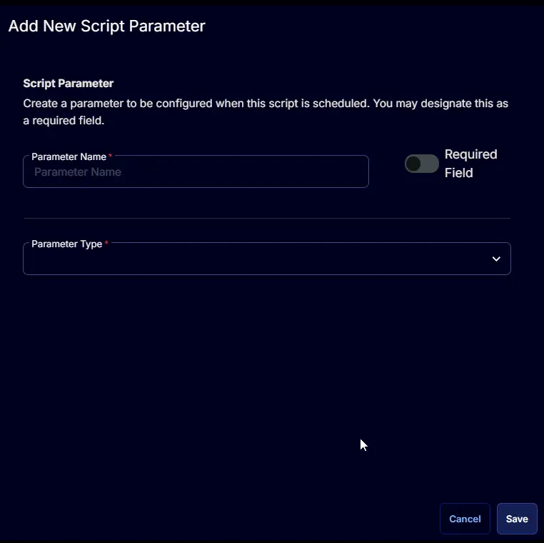 Parameter Screen