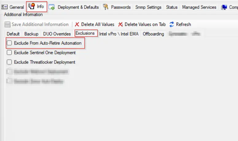 Client-Level EDF Exclusion