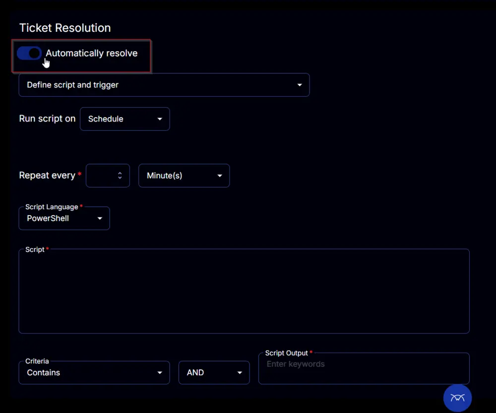 Disable Ticket Resolution