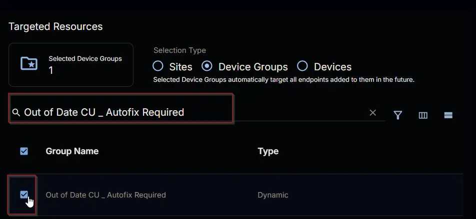 Select Device Group