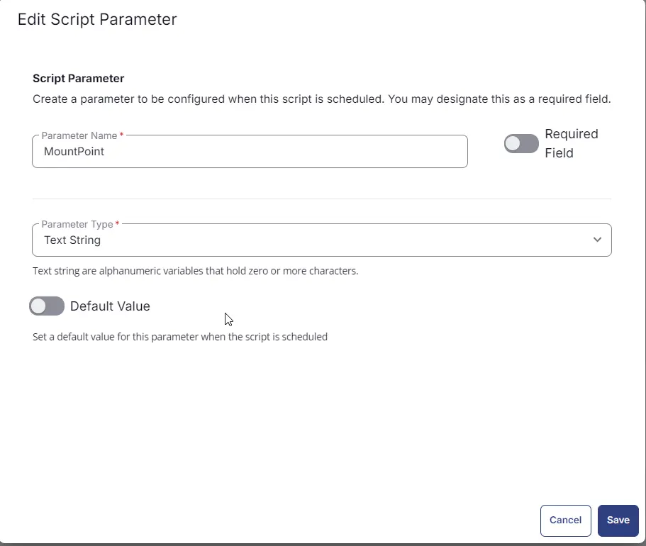 Save Parameter