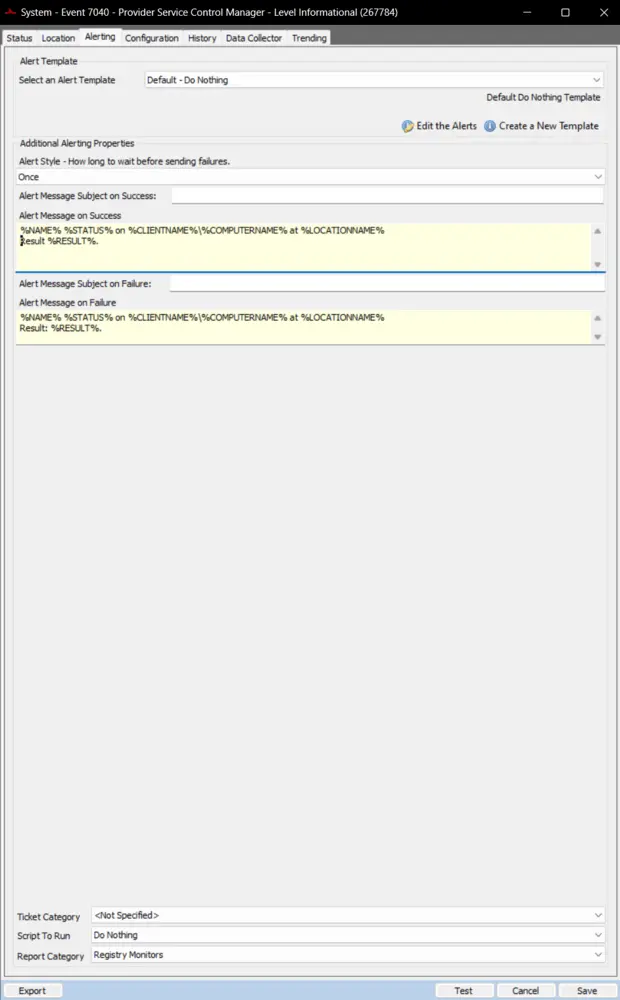 Alerting Tab