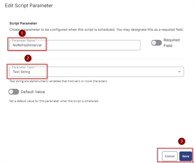 Save Parameter