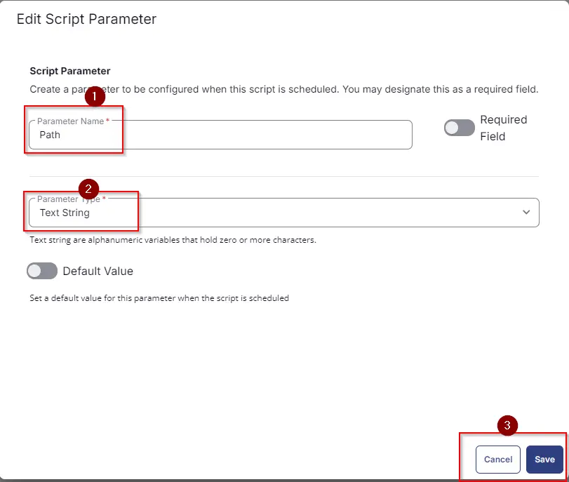 Save Parameter