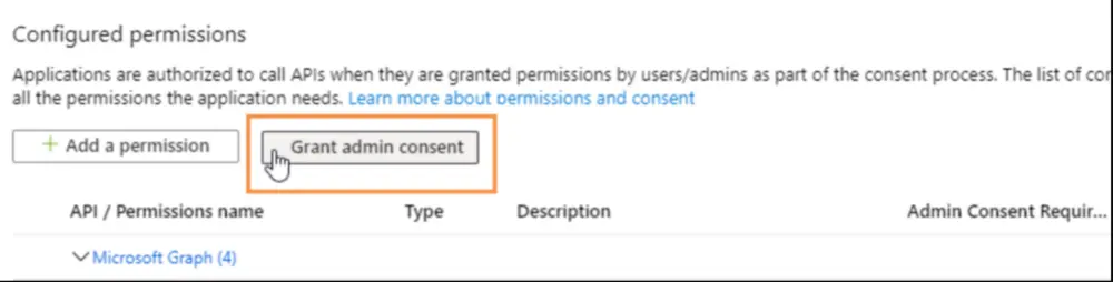 Grant Admin Consent