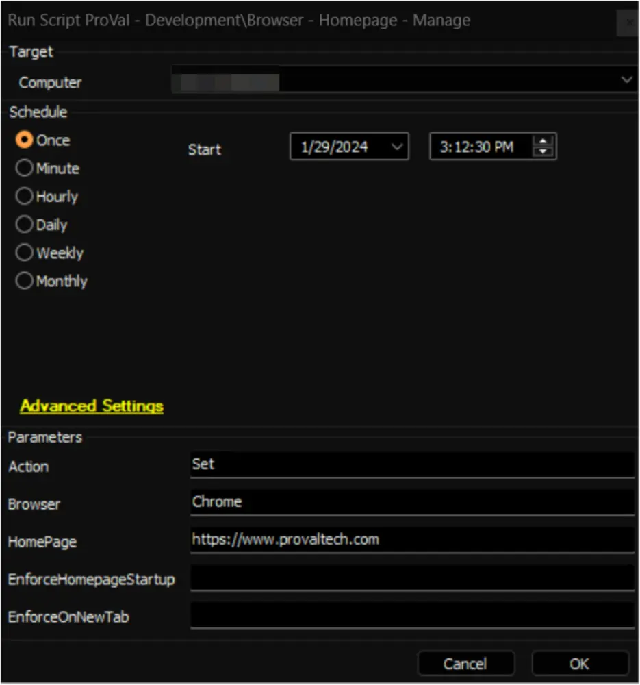 Set Chrome Homepage