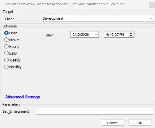Manual Run Screenshot